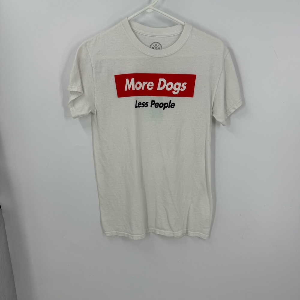 DOM more dogs, less people - dog lovers 100% cotton T-shirt S